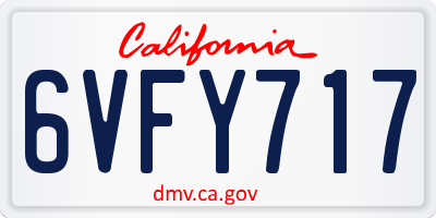 CA license plate 6VFY717