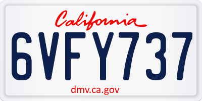 CA license plate 6VFY737