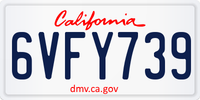 CA license plate 6VFY739