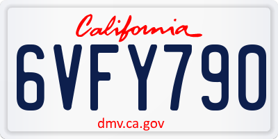 CA license plate 6VFY790