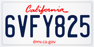 CA license plate 6VFY825