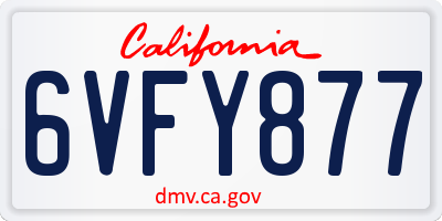 CA license plate 6VFY877