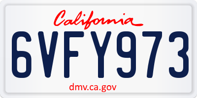 CA license plate 6VFY973