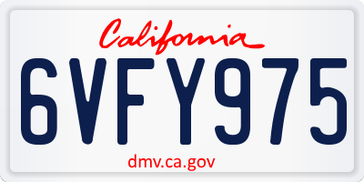 CA license plate 6VFY975
