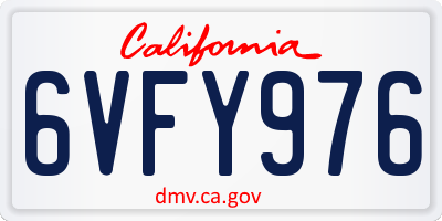 CA license plate 6VFY976