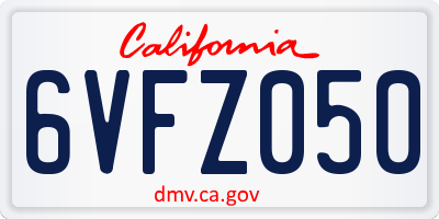 CA license plate 6VFZ050