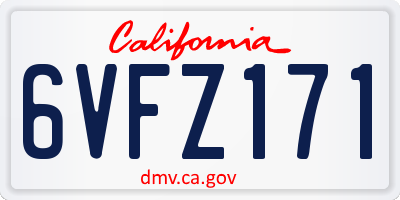 CA license plate 6VFZ171