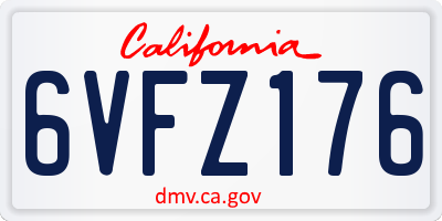 CA license plate 6VFZ176