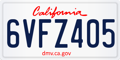 CA license plate 6VFZ405
