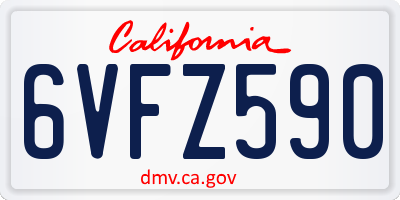 CA license plate 6VFZ590