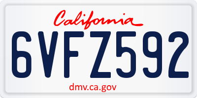 CA license plate 6VFZ592
