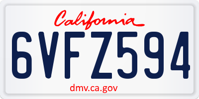 CA license plate 6VFZ594