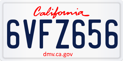 CA license plate 6VFZ656