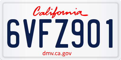 CA license plate 6VFZ901