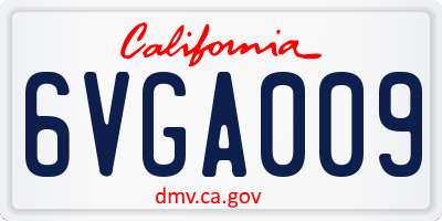 CA license plate 6VGA009