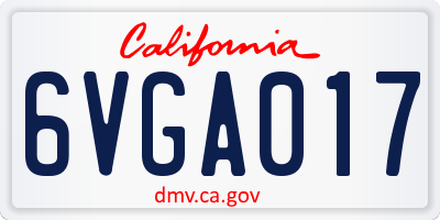CA license plate 6VGA017