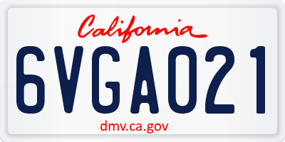 CA license plate 6VGA021
