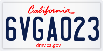 CA license plate 6VGA023