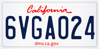 CA license plate 6VGA024