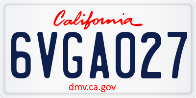 CA license plate 6VGA027