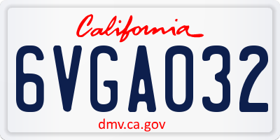 CA license plate 6VGA032