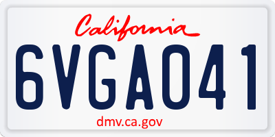CA license plate 6VGA041