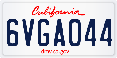 CA license plate 6VGA044