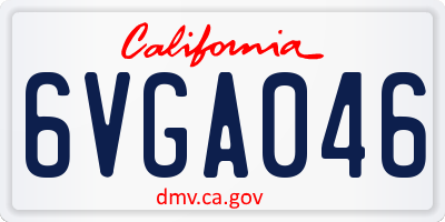 CA license plate 6VGA046