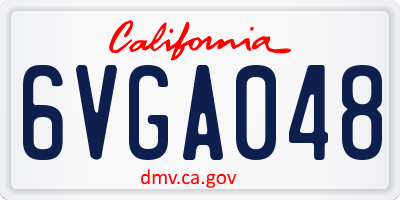 CA license plate 6VGA048