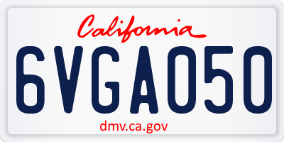 CA license plate 6VGA050