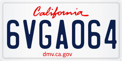 CA license plate 6VGA064