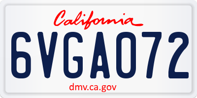 CA license plate 6VGA072