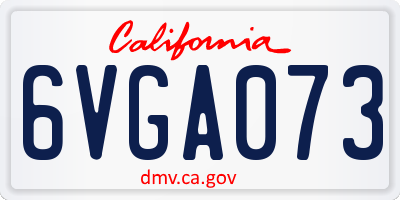 CA license plate 6VGA073