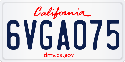 CA license plate 6VGA075