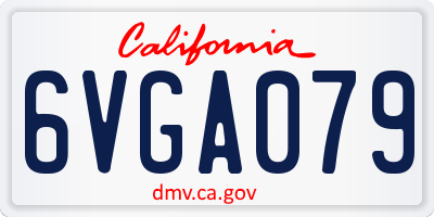 CA license plate 6VGA079