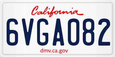 CA license plate 6VGA082