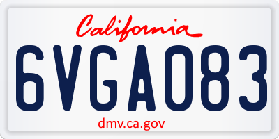 CA license plate 6VGA083