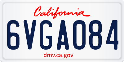 CA license plate 6VGA084