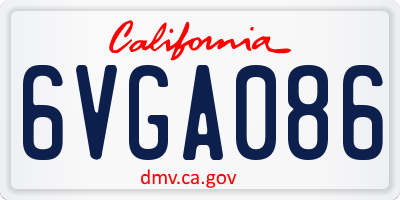 CA license plate 6VGA086