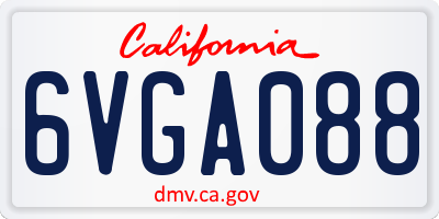 CA license plate 6VGA088