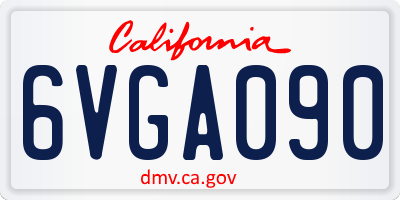 CA license plate 6VGA090