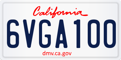 CA license plate 6VGA100