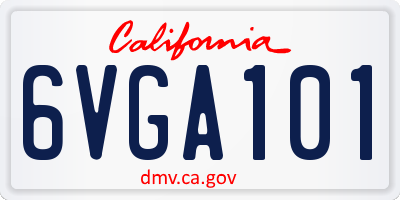 CA license plate 6VGA101