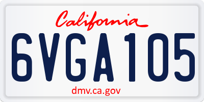 CA license plate 6VGA105
