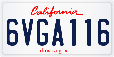 CA license plate 6VGA116