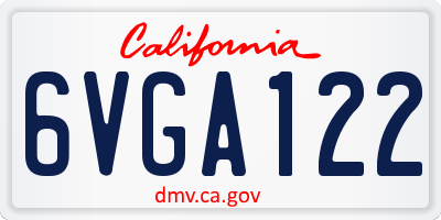 CA license plate 6VGA122