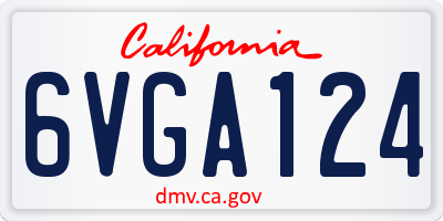 CA license plate 6VGA124