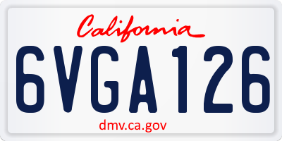 CA license plate 6VGA126