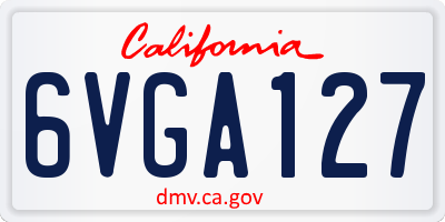CA license plate 6VGA127