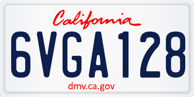 CA license plate 6VGA128